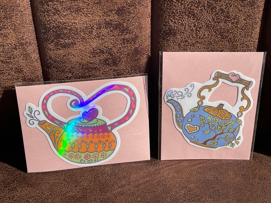 Magical Teapot Collection – Holographic Vinyl Stickers